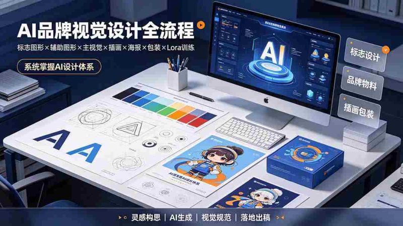 （19372期）AI品牌视觉设计全流程：标志图形×辅助图形×主视觉×插画×海报×包装×Lora训练，系统掌握AI设计体系-金启创业网 - 网上赚钱方法教程大全 - www.jinqi6.top
