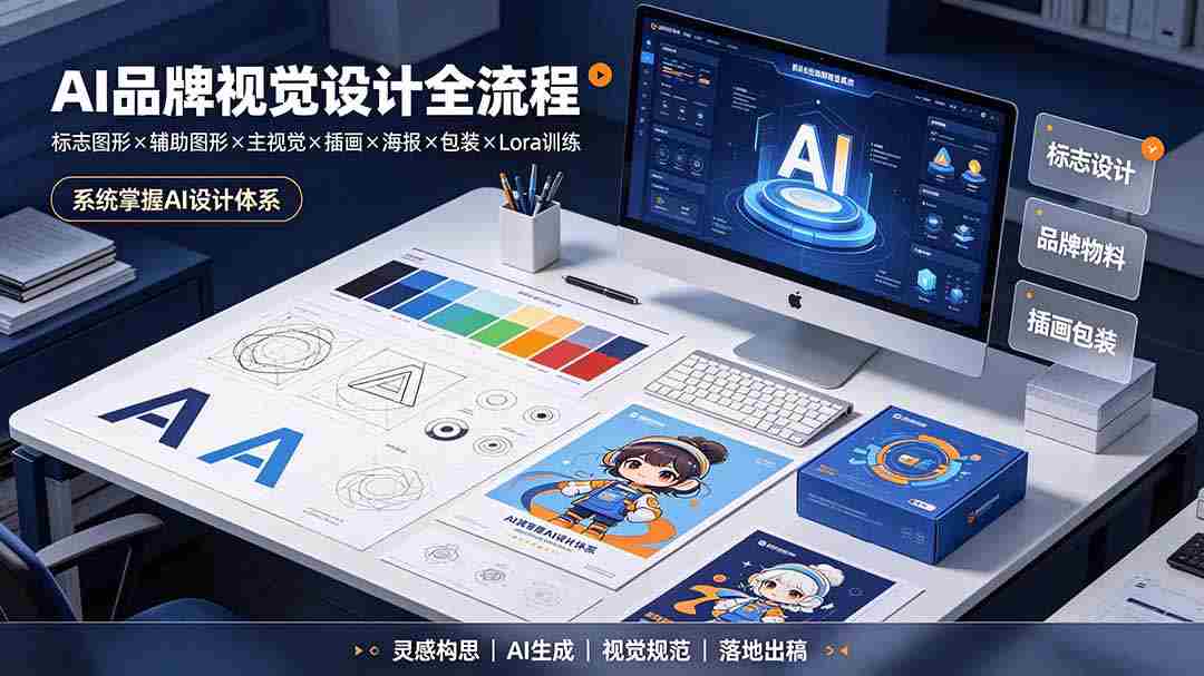 （19372期）AI品牌视觉设计全流程：标志图形×辅助图形×主视觉×插画×海报×包装×Lora训练，系统掌握AI设计体系-金启创业网 - 网上赚钱方法教程大全 - www.jinqi6.top