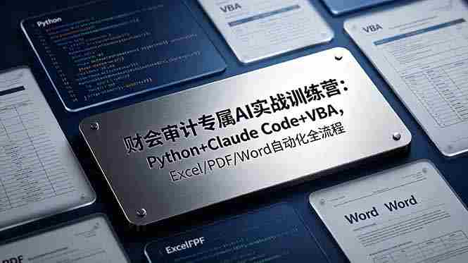 （19268期）财会审计专属 AI实战训练营-更新：Python+Claude Code+VBA，Excel/PDF/Word自动化全流程-金启创业网 - 网上赚钱方法教程大全 - www.jinqi6.top